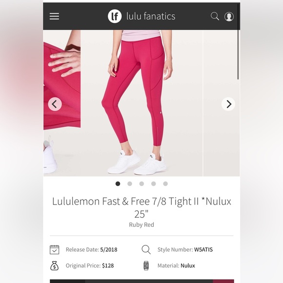 Lululemon Fast & Free 7/8 Tights Size 10 - Picture 3 of 6